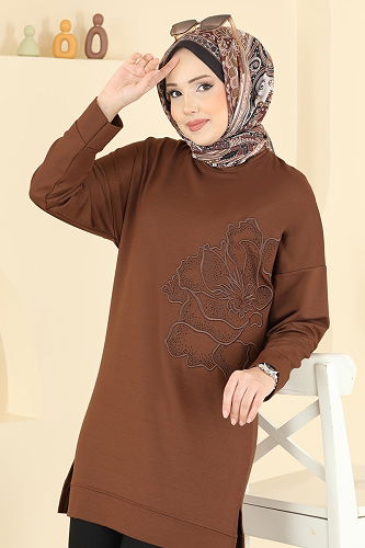 moda selvim طقم بني فاتح &أسود 3999UZ662 - Thumbnail