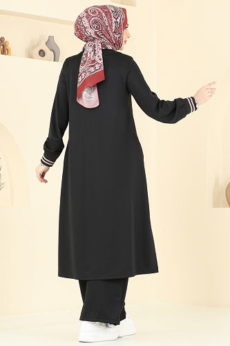 moda selvim طقم أسود 400DVL817 - Thumbnail