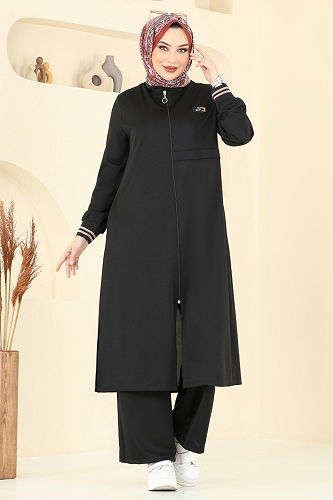 moda selvim طقم أسود 400DVL817 - Thumbnail