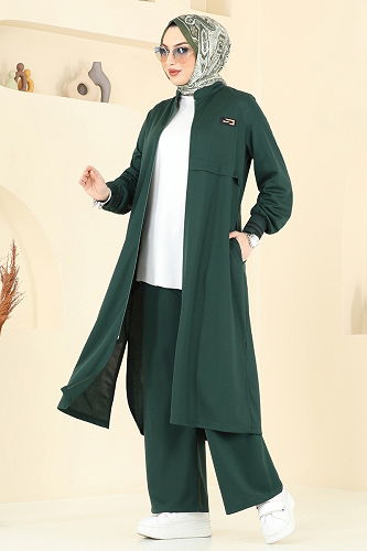 moda selvim طقم زيتي 400DVL817 - Thumbnail