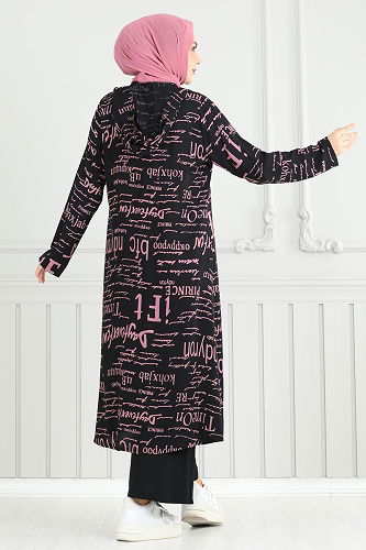 moda selvim Combined 4012BG354-10 Black & Roseberry - Thumbnail