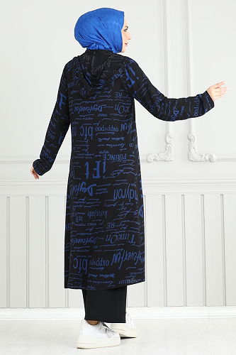 moda selvim Combined 4012BG354-7 Black & Indigo - Thumbnail