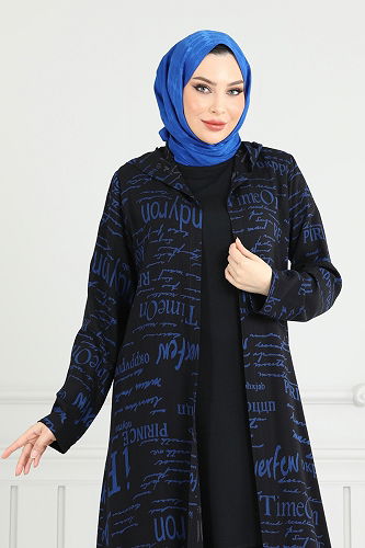 moda selvim Combined 4012BG354-7 Black & Indigo - Thumbnail