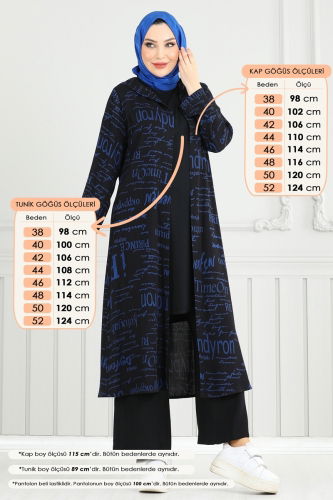 moda selvim Combined 4012BG354-7 Black & Indigo - Thumbnail