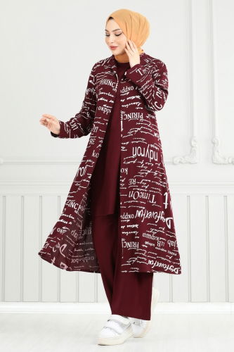 moda selvim Combined 4012BG354 Burgundy - Thumbnail