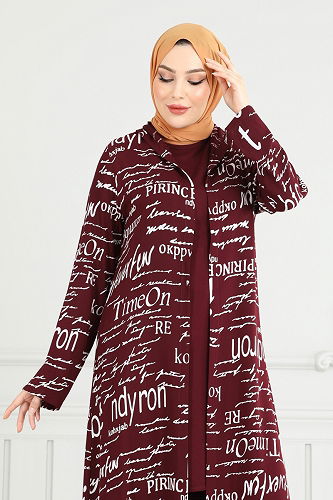 moda selvim Combined 4012BG354 Burgundy - Thumbnail