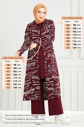 moda selvim Combined 4012BG354 Burgundy - Thumbnail
