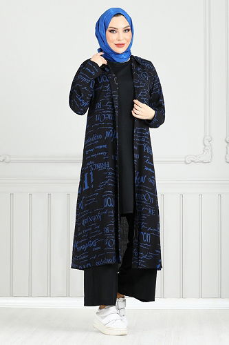 moda selvim Combined 4012BGS895-M Indigo & Black - Thumbnail
