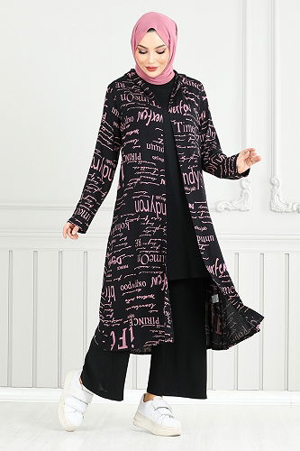 moda selvim Combined 4012BGS895-M Rose Dried & Black - Thumbnail