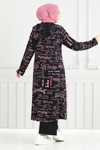 moda selvim طقم وردي واسود 4012BGS895-M - Thumbnail