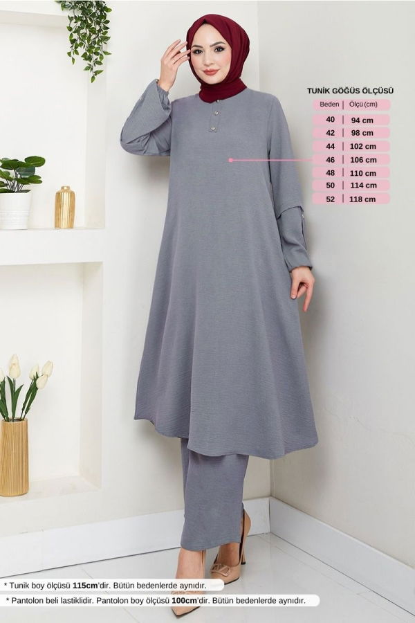 Modaselvim خصم صافٍ20%+20% في سلة التسوق طقم رمادي 4012MH1062-M