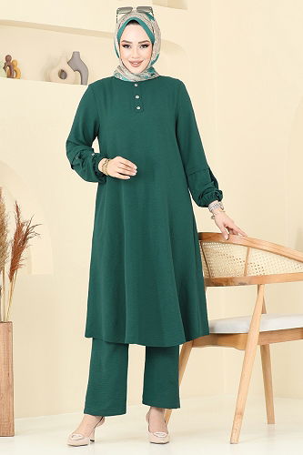 moda selvim طقم زيتي 4012MH427 - Thumbnail