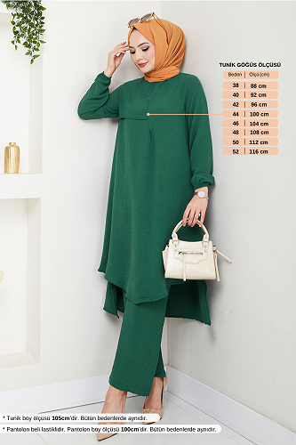 moda selvim طقم زيتي 4013MH1062-M - Thumbnail