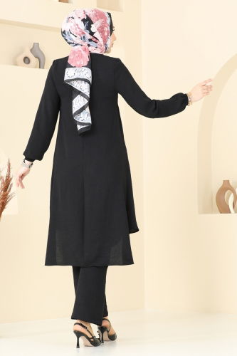 moda selvim طقم أسود 4013MH427 - Thumbnail