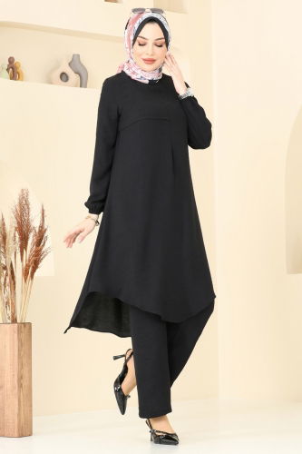 moda selvim طقم أسود 4013MH427 - Thumbnail