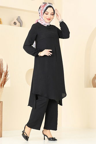 moda selvim طقم أسود 4013MH427 - Thumbnail