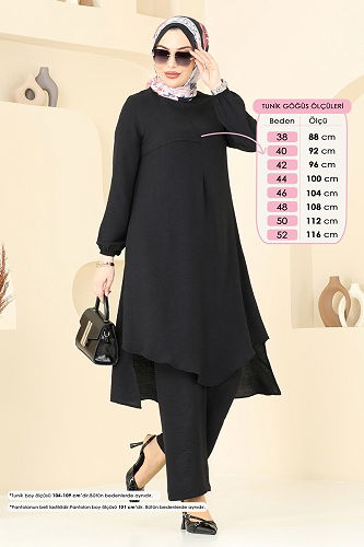 moda selvim طقم أسود 4013MH427 - Thumbnail