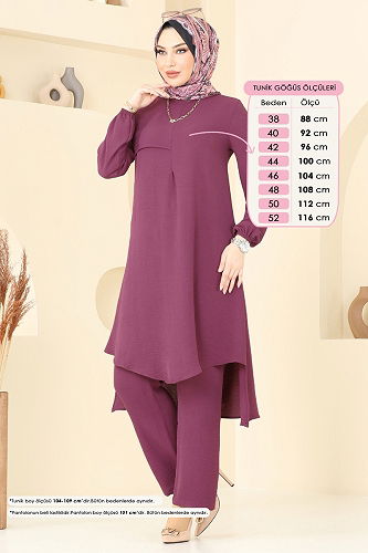 moda selvim Combined 4013MH427 Dark Lilac - Thumbnail