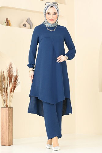 moda selvim طقم كحلي 4013MH427 - Thumbnail