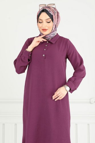 moda selvim طقم ليلكي غامق 4014MH427 - Thumbnail