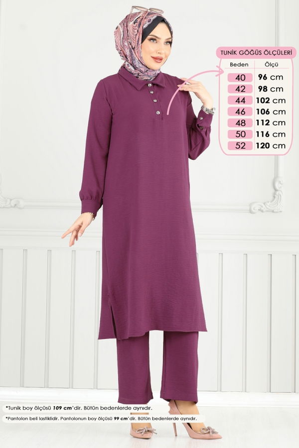 Modaselvim خصم صافٍ20%+20% في سلة التسوق طقم ليلكي غامق 4014MH427