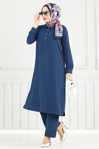 moda selvim طقم ازرق 4014MH427 - Thumbnail