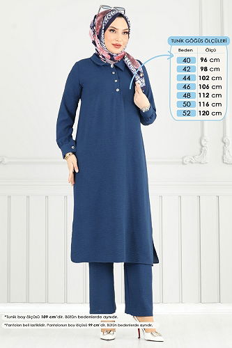 moda selvim طقم ازرق 4014MH427 - Thumbnail