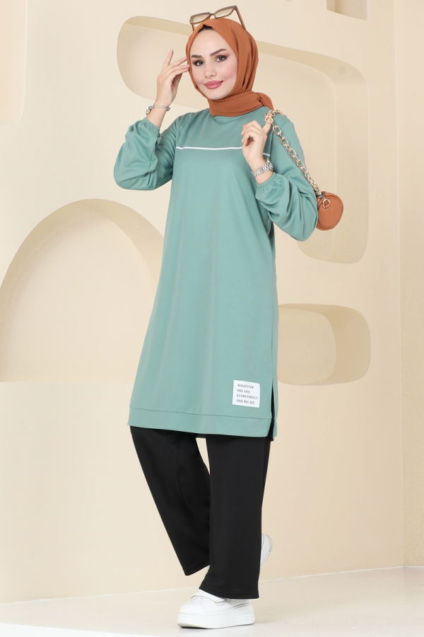 Modaselvim Hijab Combinations Combined 4021PM271 Mint & Black