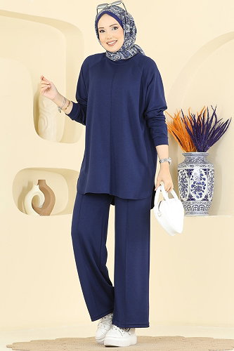 moda selvim طقم كحلي 4023HN394 - Thumbnail