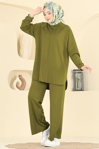 moda selvim طقم أخضر 4023HN394 - Thumbnail
