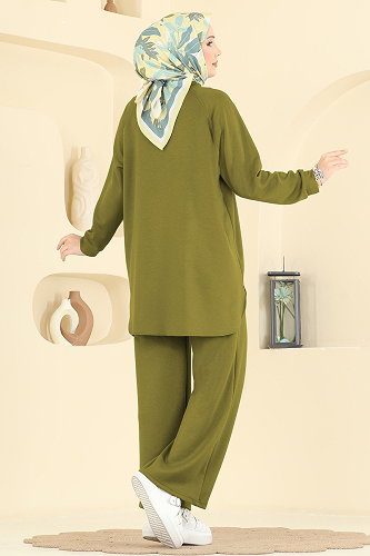moda selvim طقم أخضر 4023HN394 - Thumbnail