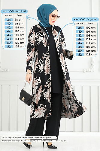 moda selvim طقم أسود 4030BG354 - Thumbnail