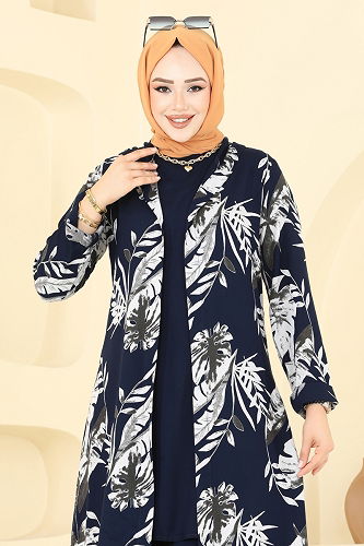 moda selvim Combined 4030BG354 Light Navy Blue - Thumbnail