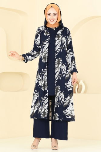 moda selvim طقم كحلي فاتح 4030BG354 - Thumbnail