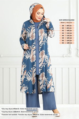 moda selvim Combined 4030BGS895-M Indigo - Thumbnail