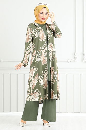 moda selvim طقم اخضر عفني 4030BGS895-M - Thumbnail