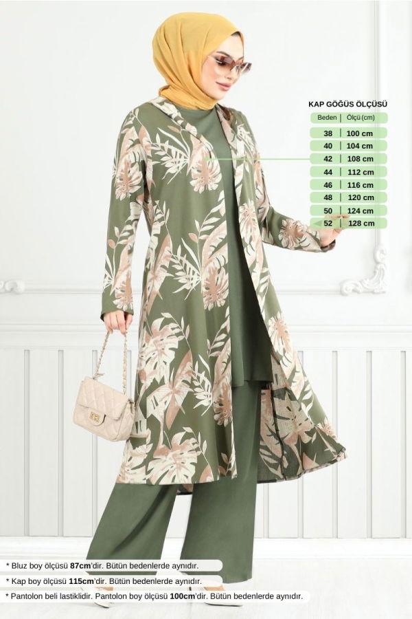 Modaselvim خصم صافٍ20%+20% في سلة التس طقم اخضر عفني 4030BGS895-M