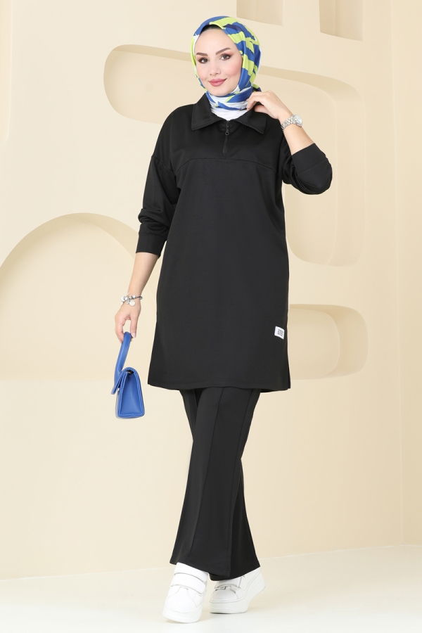 Modaselvim Hijab Combinations Combined 4034PM271 Black