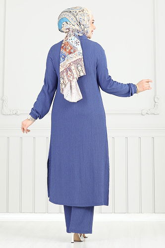 moda selvim طقم ازرق 403DVL817 - Thumbnail