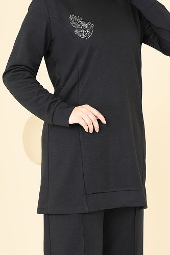 moda selvim طقم أسود 4060PM271 - Thumbnail