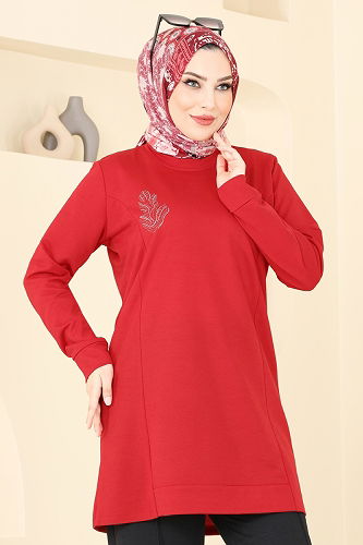 moda selvim طقم أحمر و أسود 4060PM271 - Thumbnail