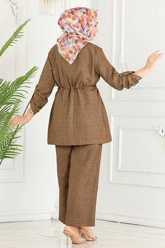 moda selvim طقم بني 4063TEG847 - Thumbnail