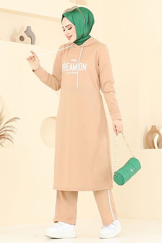 moda selvim طقم بيج 4067PM271 - Thumbnail