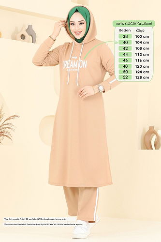 moda selvim طقم بيج 4067PM271 - Thumbnail