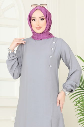 moda selvim طقم رمادي 4075PM271 - Thumbnail