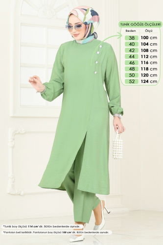 moda selvim طقم أخضر 4075PM271 - Thumbnail
