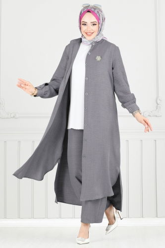 moda selvim Combined 407DVL817 Gray - Thumbnail