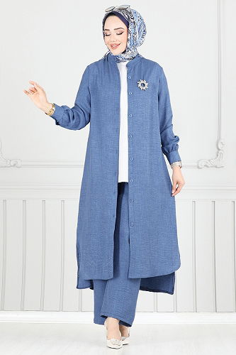 moda selvim Combined 407DVL817 Indigo - Thumbnail