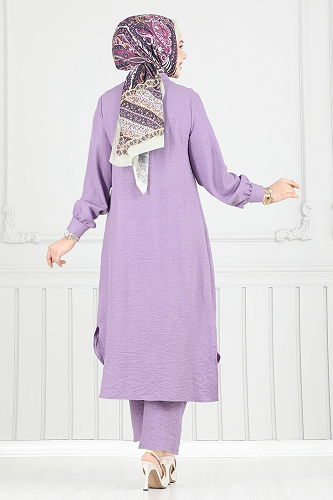 moda selvim طقم ليلكي 407DVL817 - Thumbnail