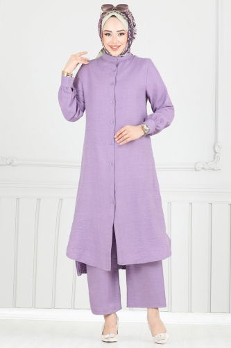 moda selvim طقم ليلكي 407DVL817 - Thumbnail